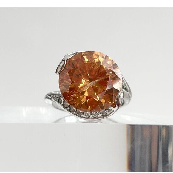 Bypass Shank 18k HGE Electroplated Gold Multi Gemstone Vintage Ring - sz 8.75 - Picture 1 of 10